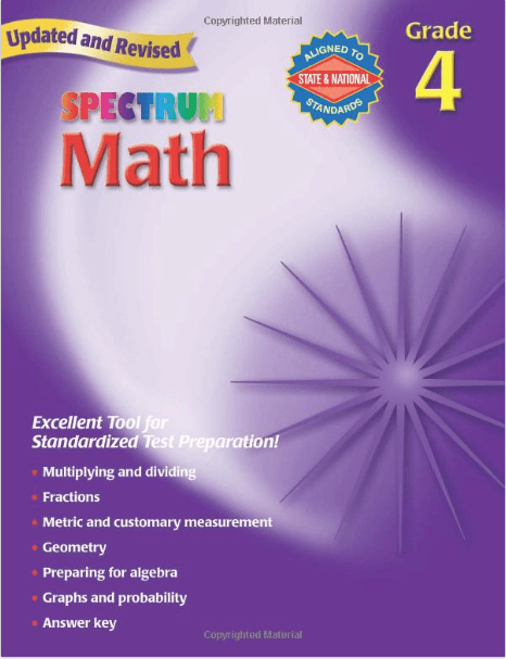 Rich Results on Google's SERP when searching for 'Spectrum Math Workbook 4'