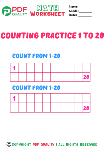 Counting practice 1 to 20(b)