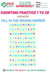 Counting practice 1 to 20(c)ans